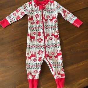 Hanna Andersson fair isle reindeer full zip pajama